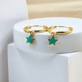 Star Loops Earrings 1.7 Grams, 18KT Gold